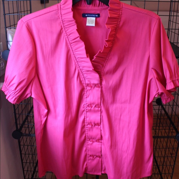 Architect Ruffle Blouse - Fuchsia - Picture 5 of 11